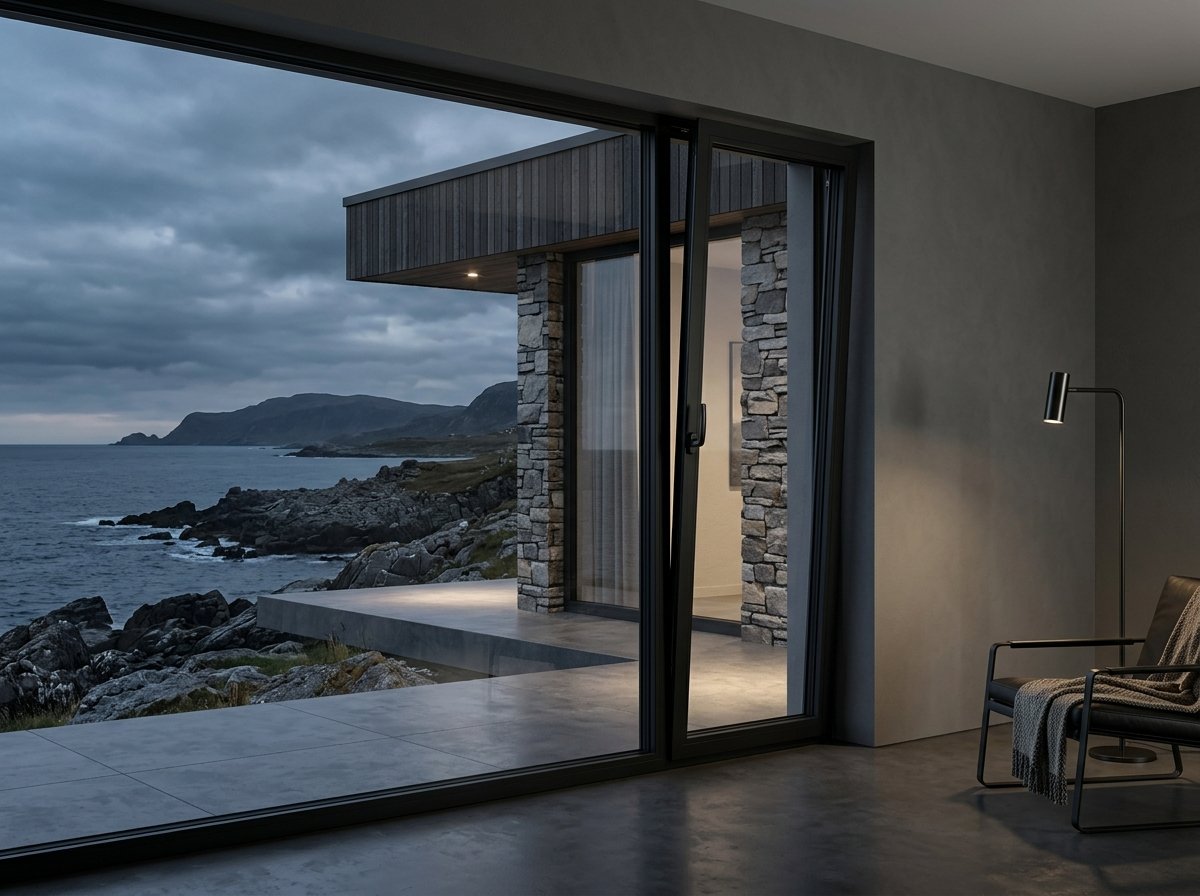 Photorealistic matte black on black uPVC window frame profile
